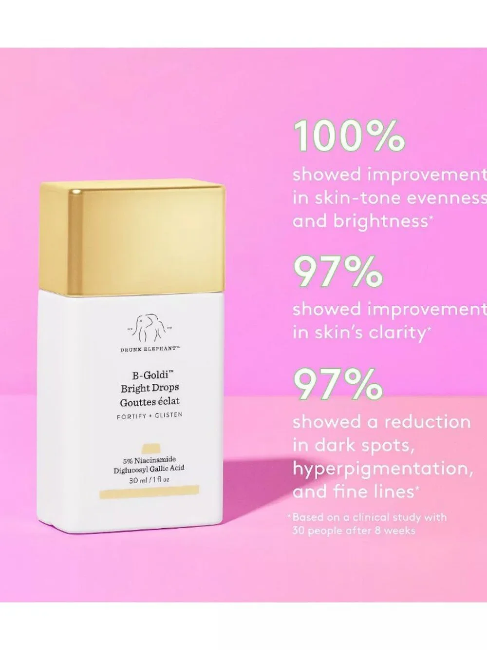 Drunk Elephant B-Goldi Bright Illuminating Drops 5% Niacinamide Serum,  1 oz